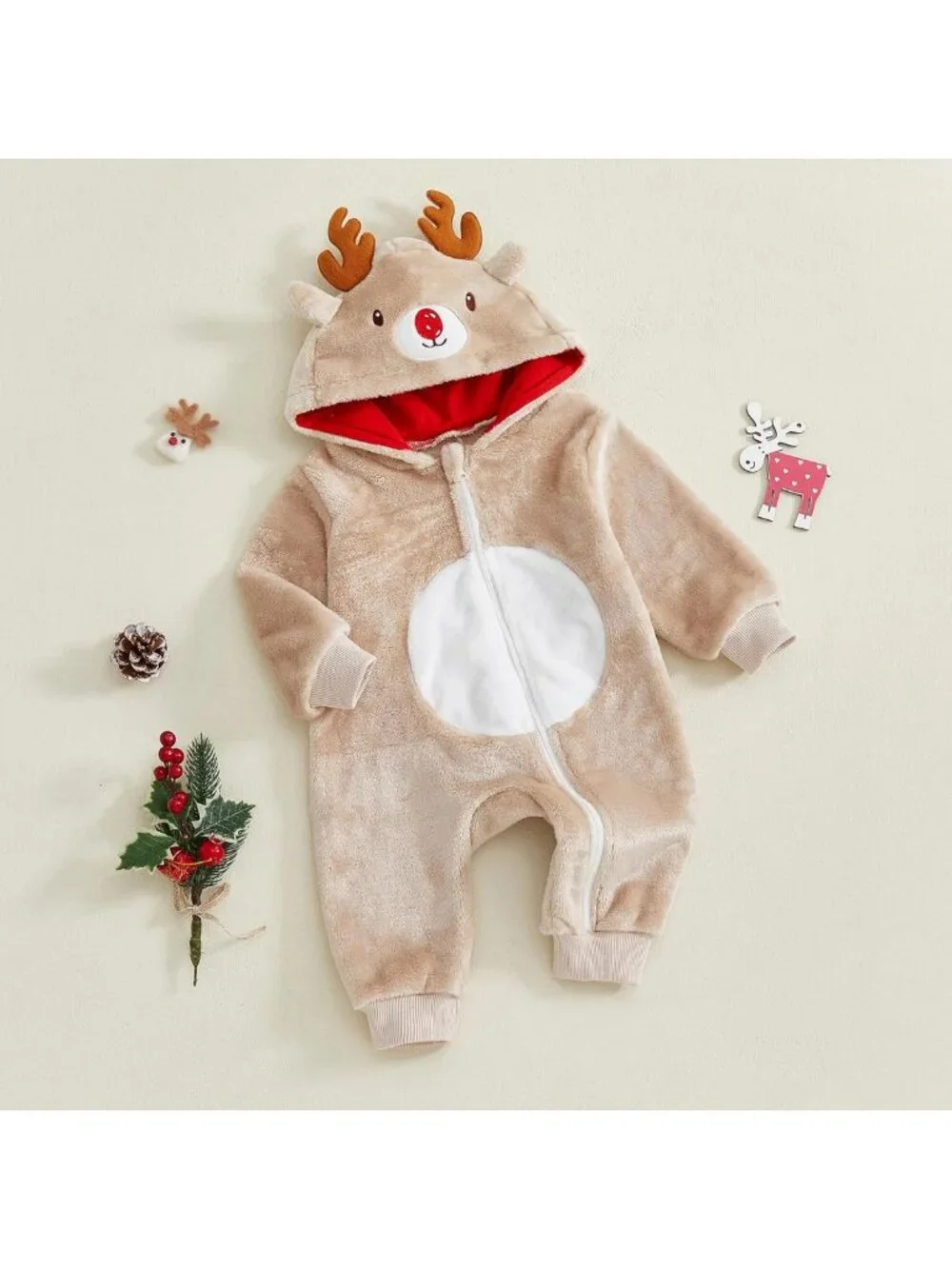 Cozy Baby Fall Winter Romper Hoodie for Boys & Girls - Adorable Infant Outfit